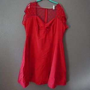 Torrid Red Dress With Polka Dot Lace size 24